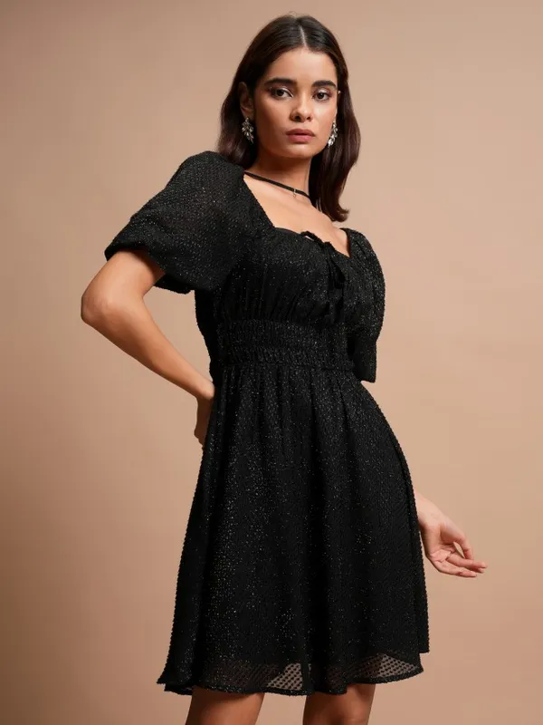 Self Design A-Line Dress