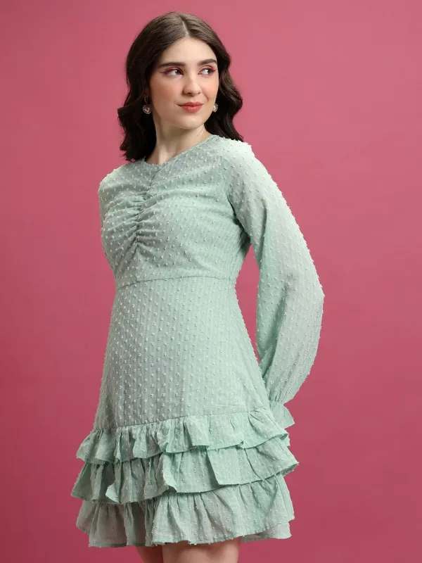 Self Design Fit And Flare Dress