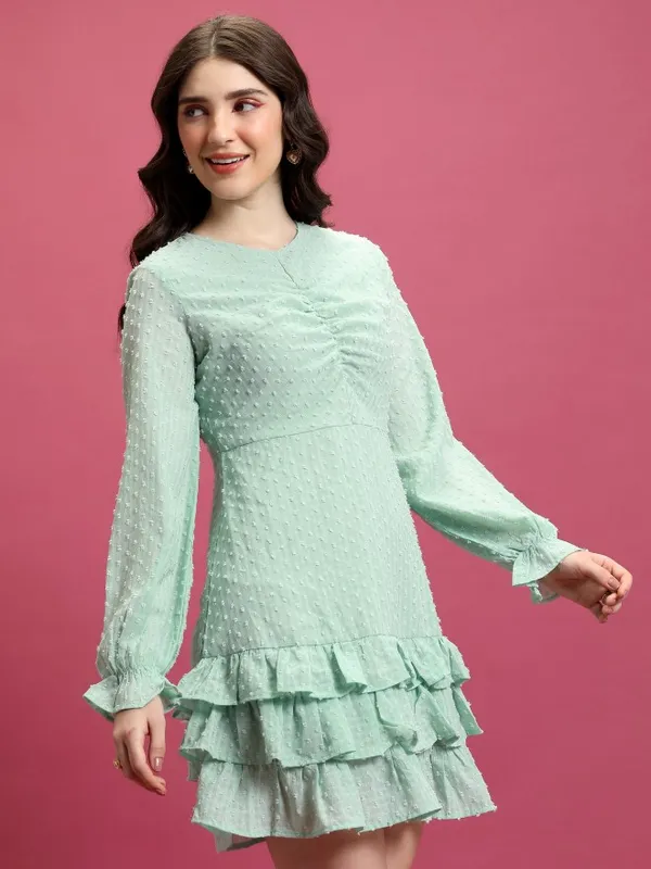 Self Design Fit And Flare Dress