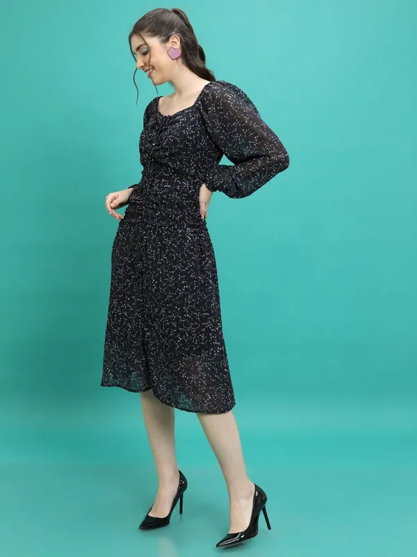 Tokyo Talkies Women Black Printed Sheath Dress