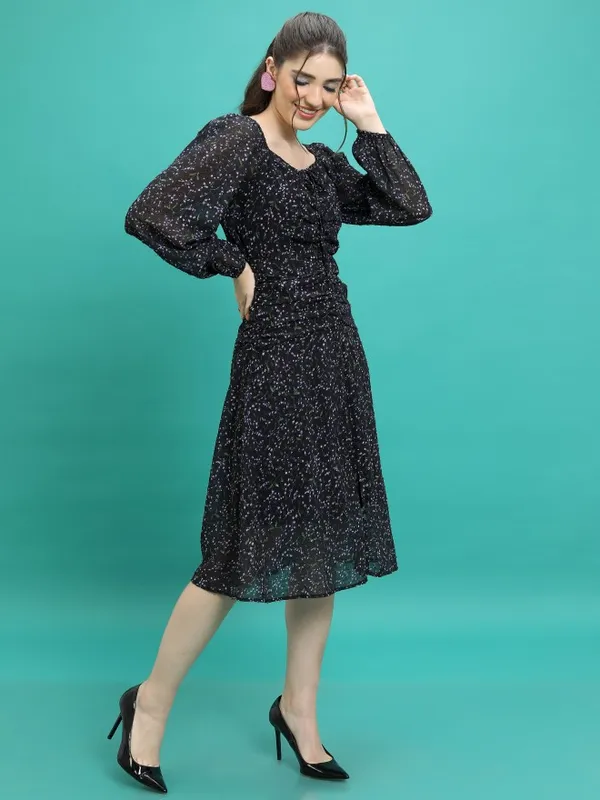 Tokyo Talkies Women Black Printed Sheath Dress