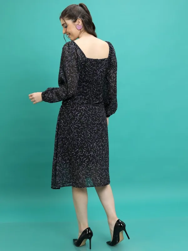Tokyo Talkies Women Black Printed Sheath Dress