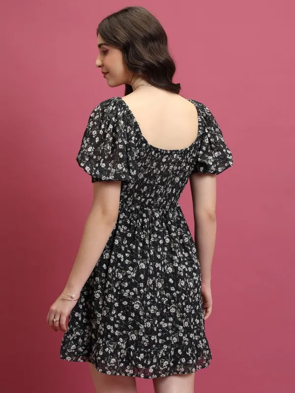 Printed Fit & Flare Dress