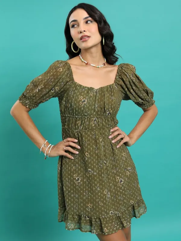 Printed Fit & Flare Dress