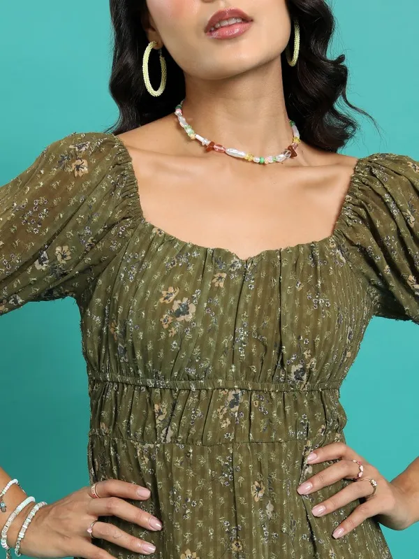 Printed Fit & Flare Dress