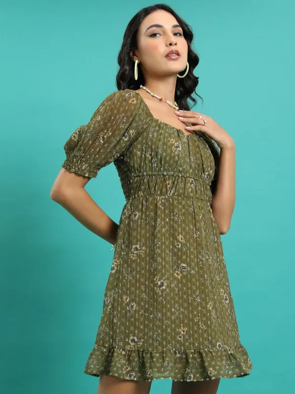 Printed Fit & Flare Dress