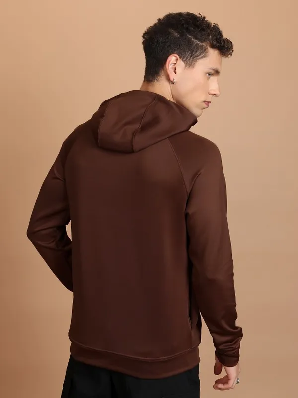  Highlander Men Brown Hood Pullover Sweatshirts