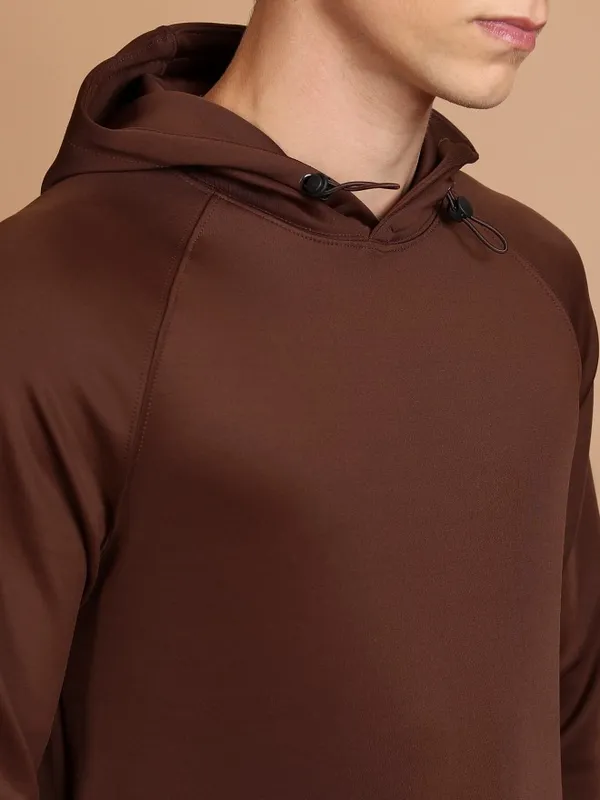 Highlander Men Brown Hood Pullover Sweatshirts