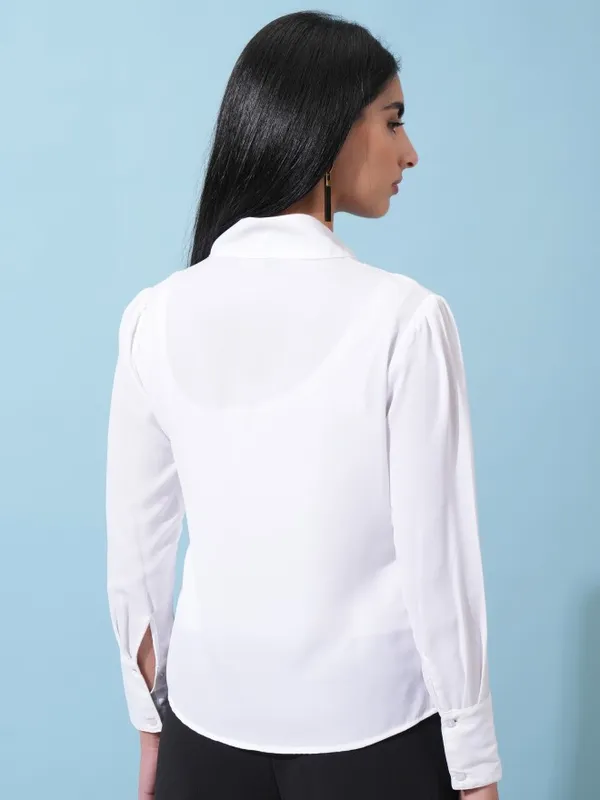 Ketch Women White Solid Casual Shirts