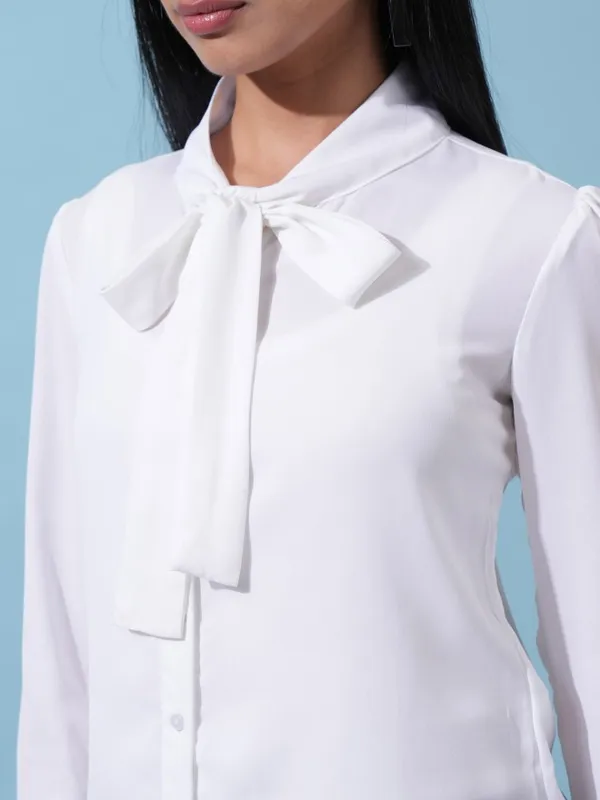  Ketch Women White Solid Casual Shirts