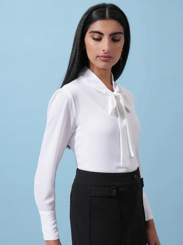  Ketch Women White Solid Casual Shirts