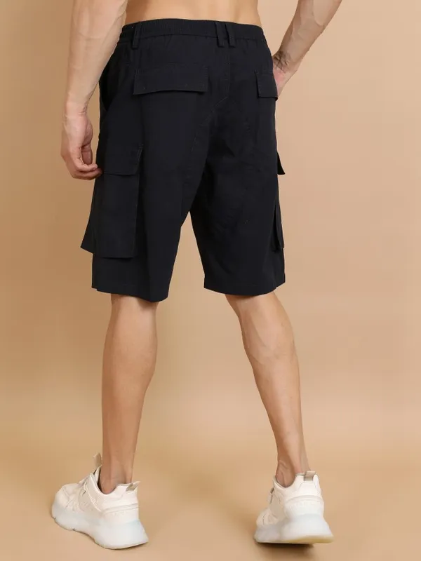  Highlander Men Navy Blue Regular Fit Cargo Shorts Shorts