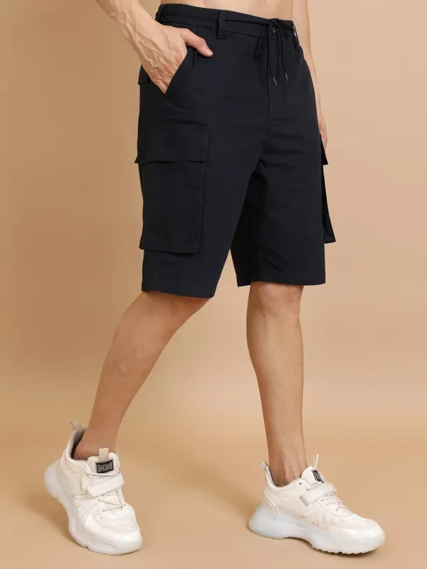  Highlander Men Navy Blue Regular Fit Cargo Shorts Shorts