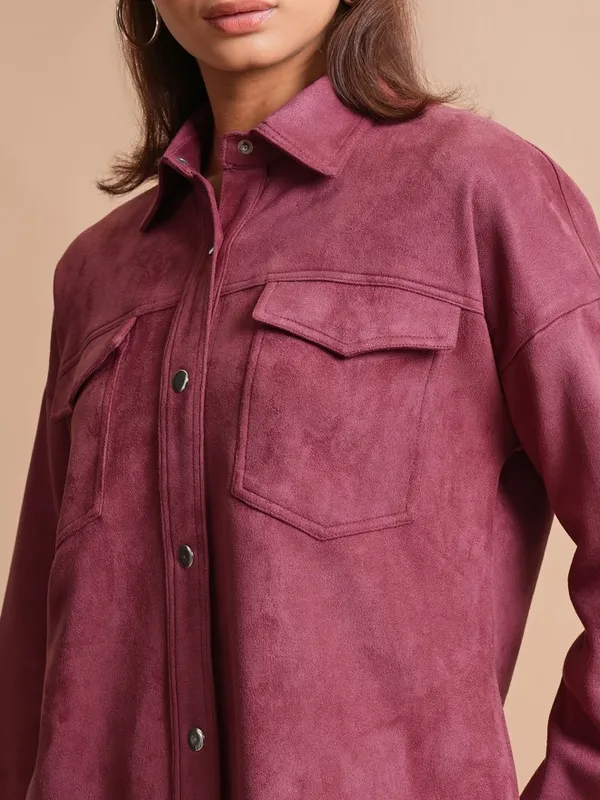  Tokyo Talkies Women Pink Open Front Jacket Jackets