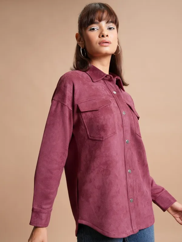  Tokyo Talkies Women Pink Open Front Jacket Jackets