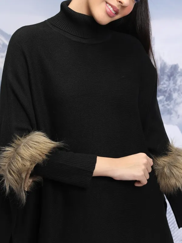  Tokyo Talkies Women Black Turtle Neck Sweaters