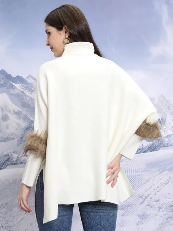  Tokyo Talkies Women White Turtle Neck Sweaters