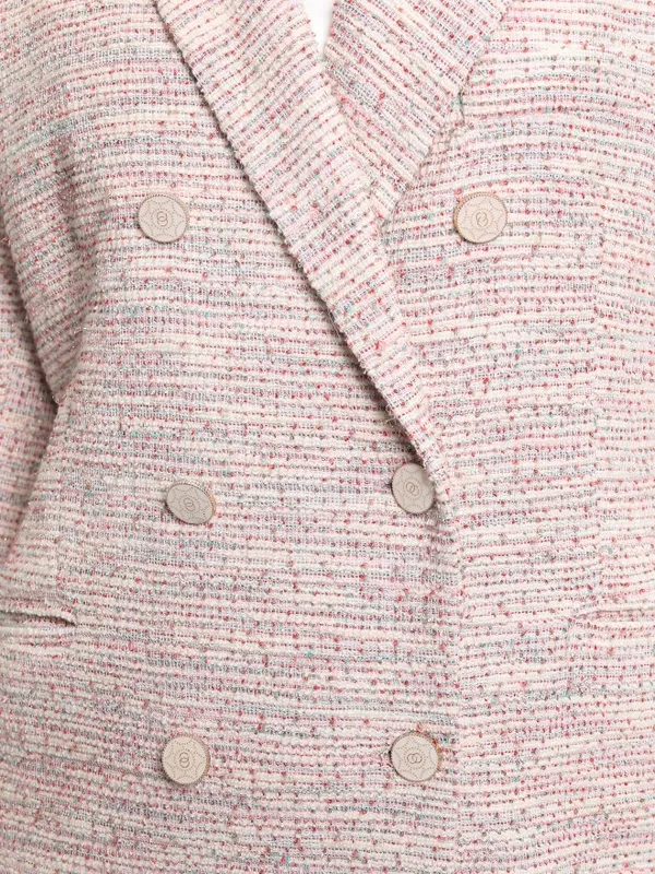 Tokyo Talkies Women Pink Double-Breasted Blazer