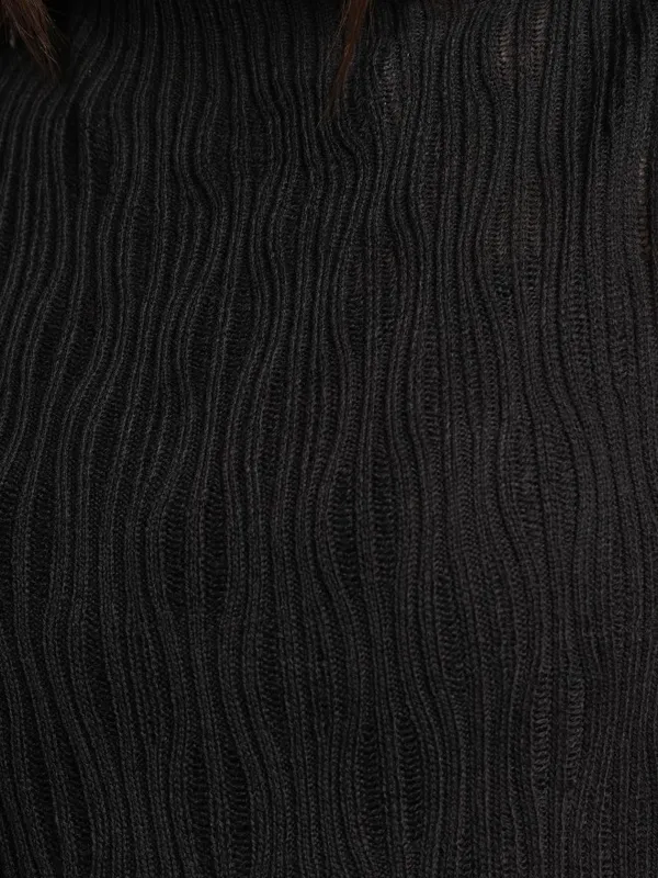 Tokyo Talkies Women Black Mock Collar Sweaters