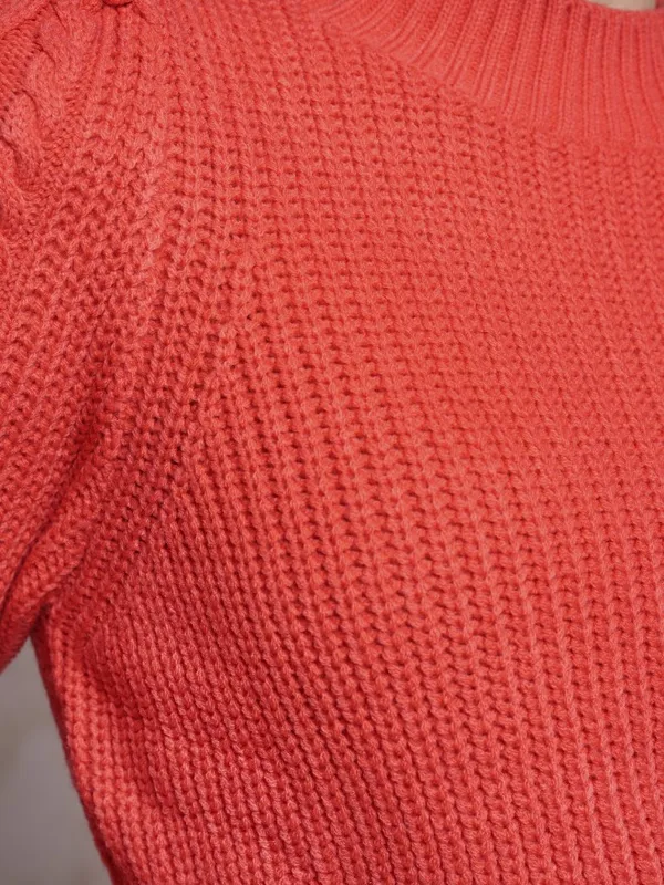  Tokyo Talkies Women Red Mock Collar Sweaters
