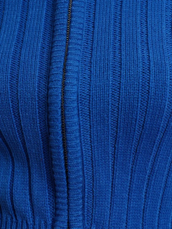  Tokyo Talkies Women Blue Mock Collar Sweaters