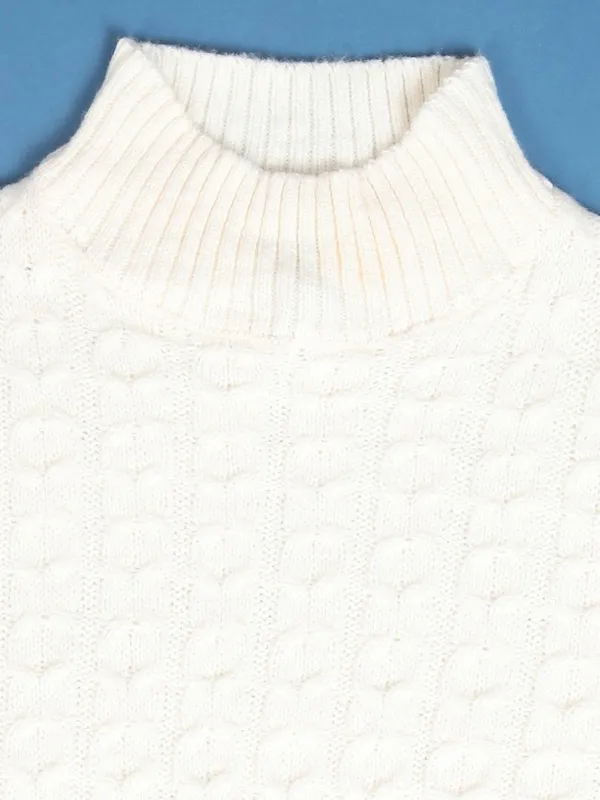  Tokyo Talkies Women White High Neck Sweaters