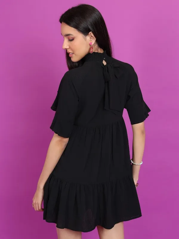  Tokyo Talkies Women Black Solid A-Line Dresses
