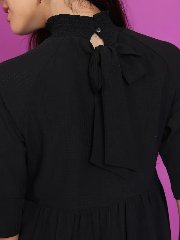  Tokyo Talkies Women Black Solid A-Line Dresses