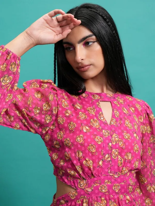 Fit and Flare Printed Dress