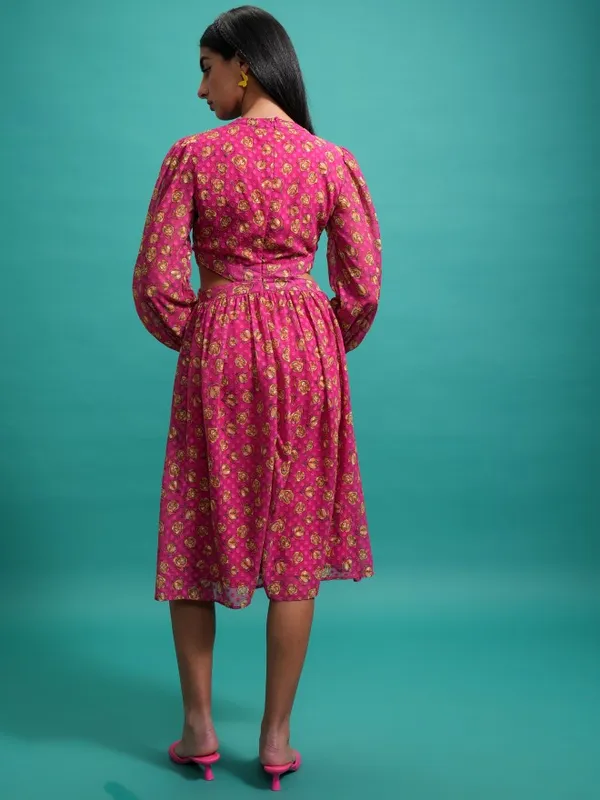 Fit and Flare Printed Dress