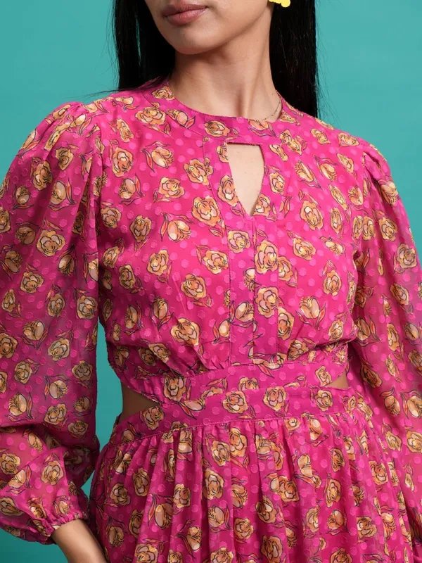 Fit and Flare Printed Dress