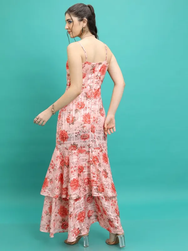  Tokyo Talkies Women Pink Printed Maxi Dresses