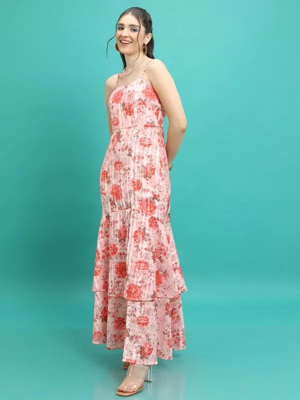  Tokyo Talkies Women Pink Printed Maxi Dresses