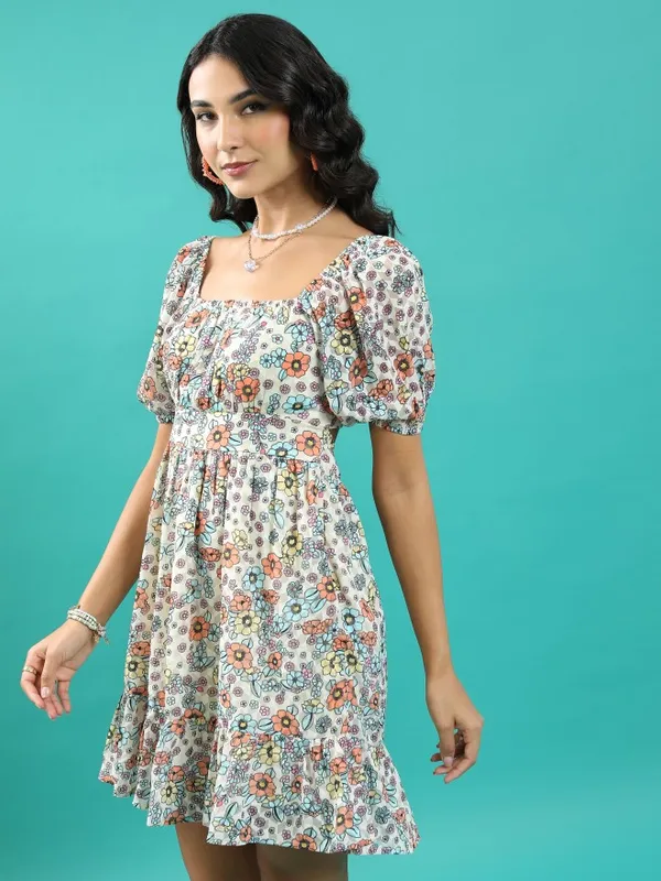 Tokyo Talkies Women Multi Printed Fit And Flare Dress