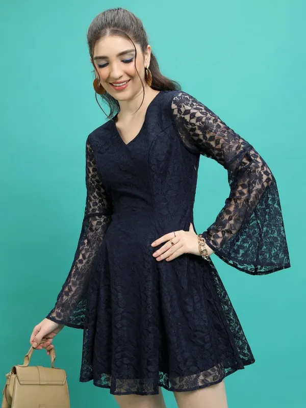 Self Design Fit & Flare Dress