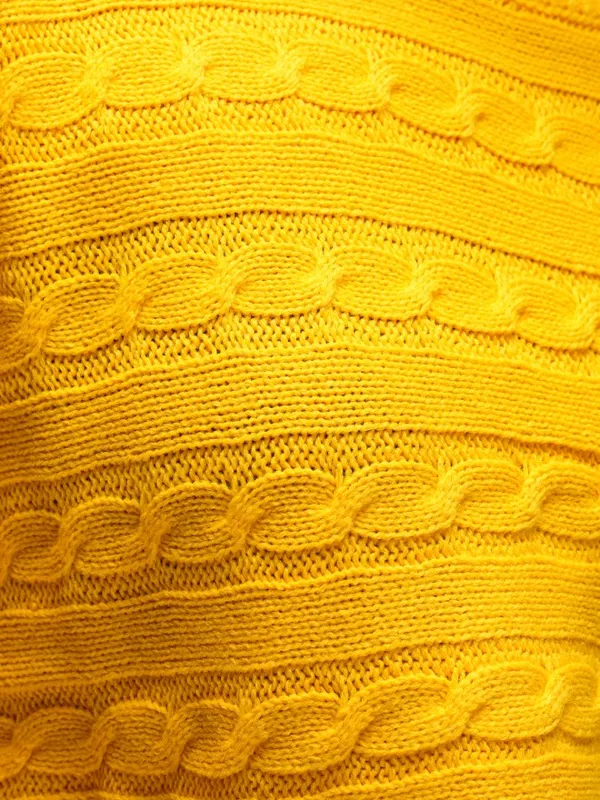 Tokyo Talkies Women Yellow Round Neck Sweater