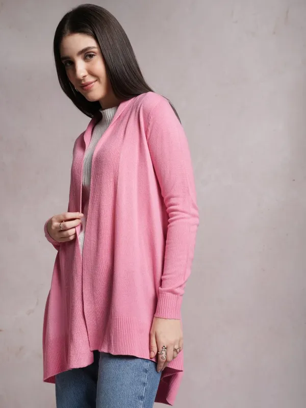  Tokyo Talkies Women Pink V-Neck Sweaters