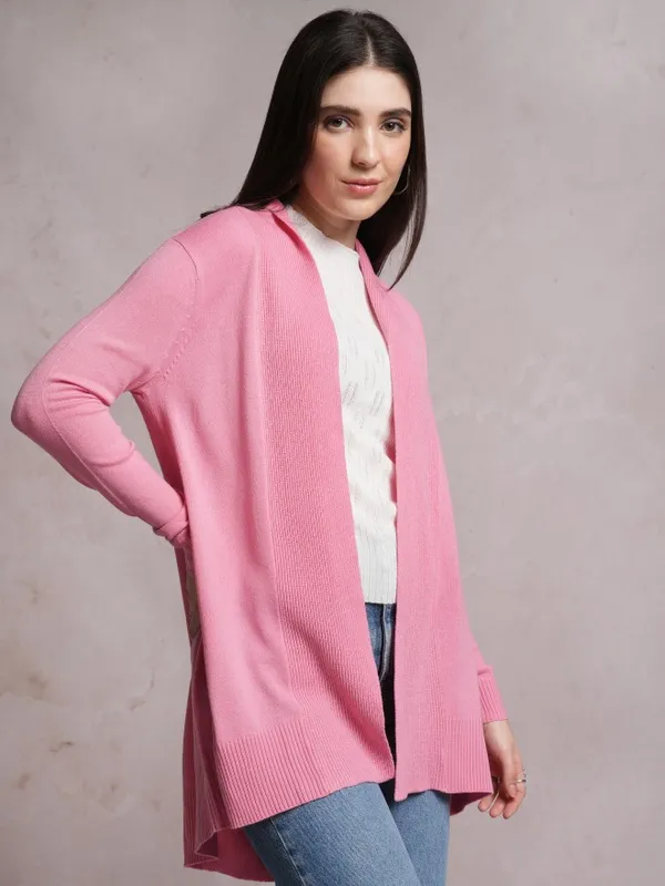  Tokyo Talkies Women Pink V-Neck Sweaters