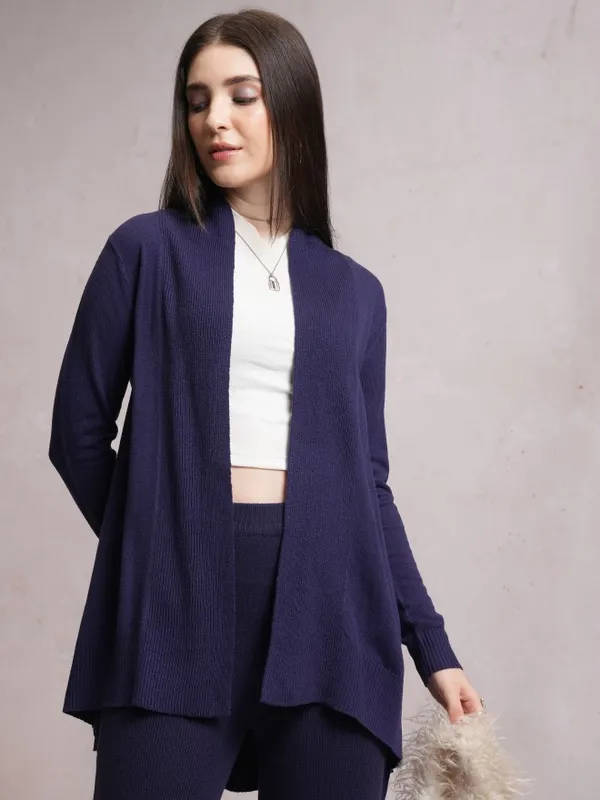  Tokyo Talkies Women Navy Blue Round Neck Sweaters