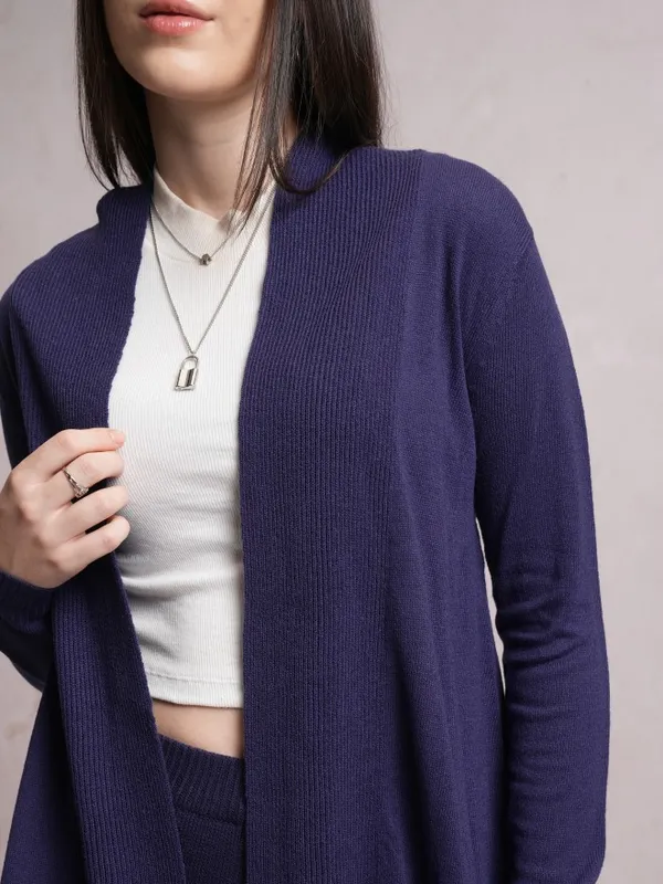  Tokyo Talkies Women Navy Blue Round Neck Sweaters