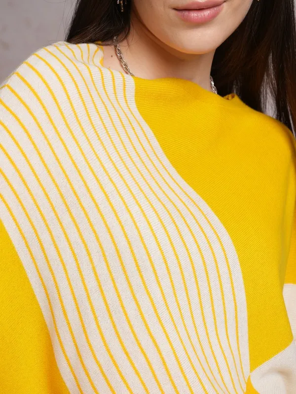  Tokyo Talkies Women Yellow Boat Neck Sweaters