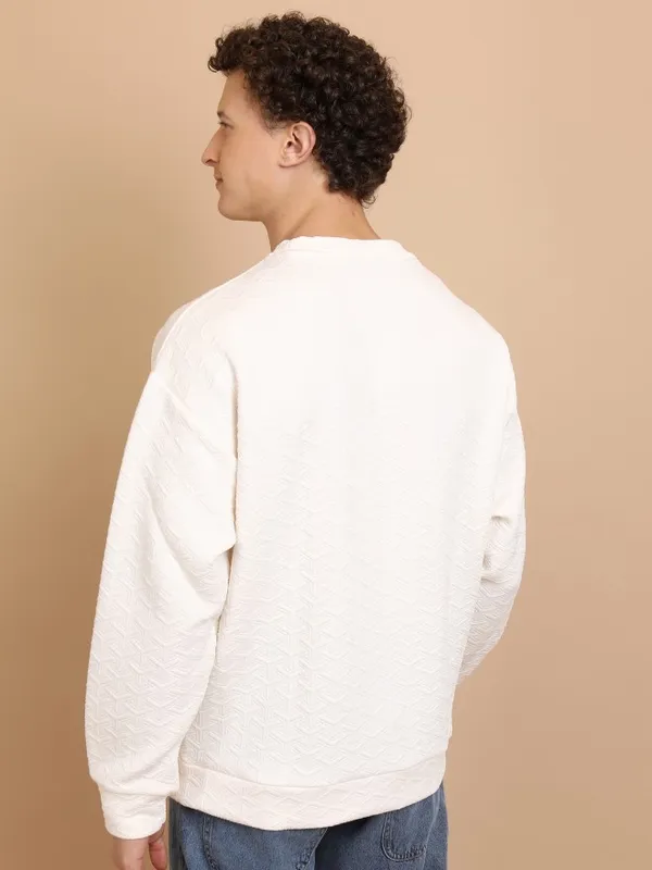 Men Self Design Sweatshirt