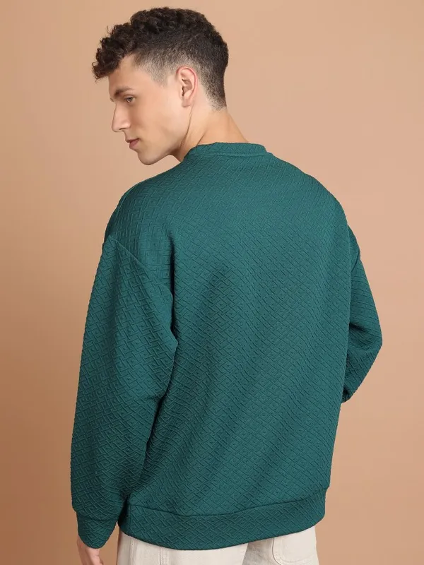  Highlander Men Green Round Neck Pullover Sweatshirts