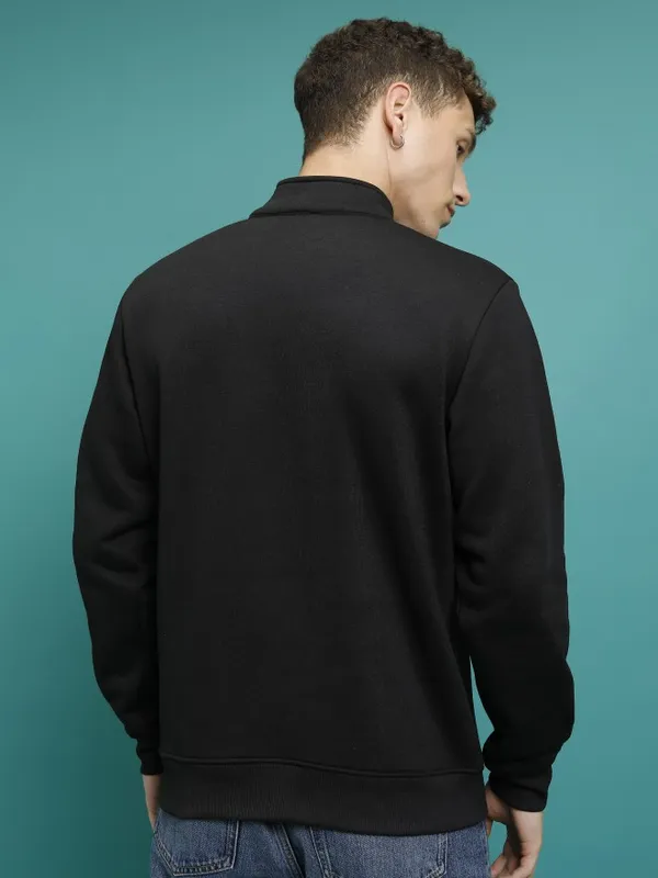  Highlander Men Black High Neck Pullover Sweatshirts