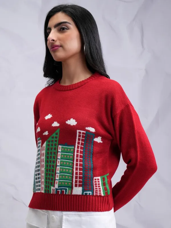 Women Printed Sweater