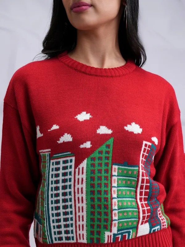 Women Printed Sweater