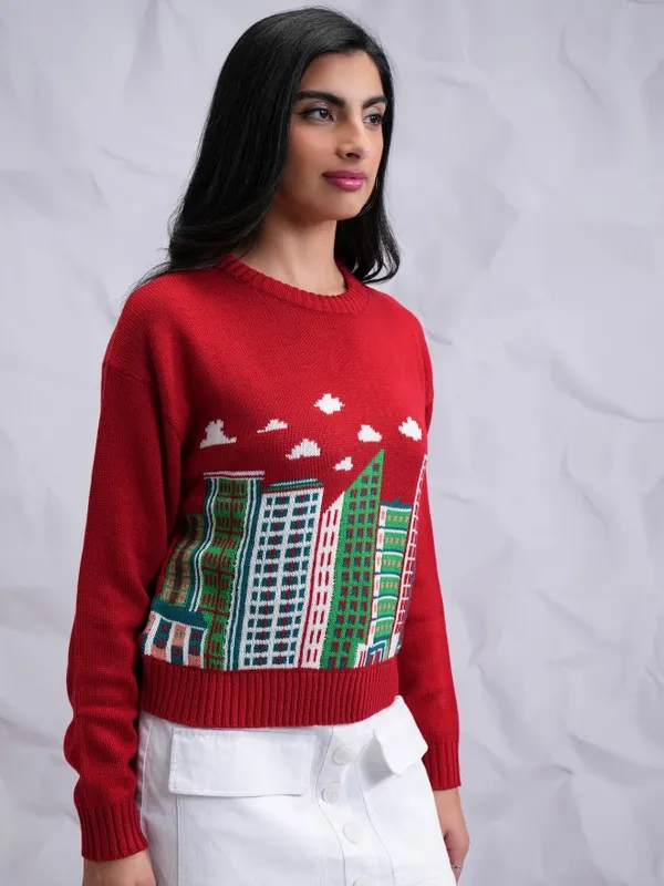 Women Printed Sweater