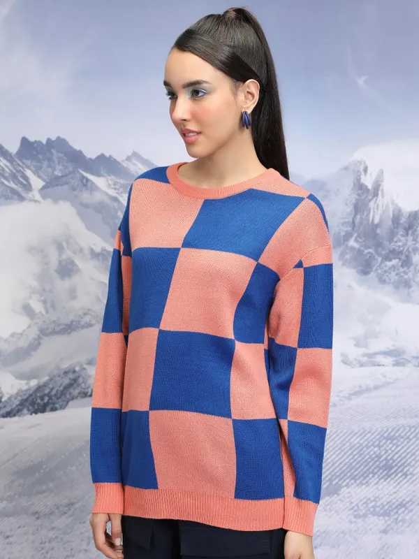  Tokyo Talkies Women Orange Round Neck Sweaters
