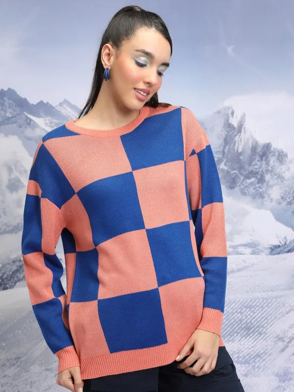  Tokyo Talkies Women Orange Round Neck Sweaters