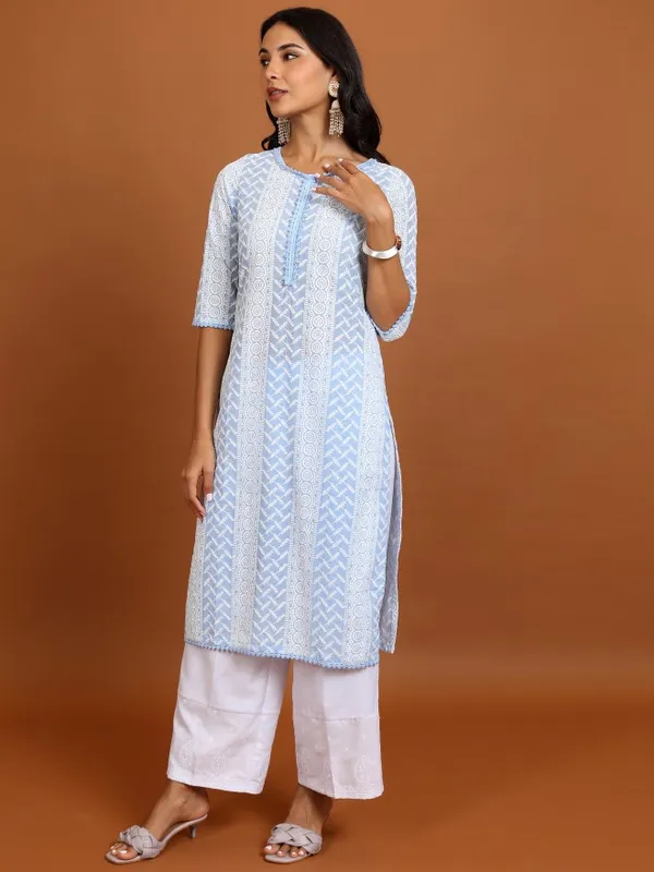 Woven Design Straight Kurta